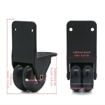 Shaper D026 role direcționale din plastic pentru accesorii de bagaje – nucleu PVC, roți cu unghi drept