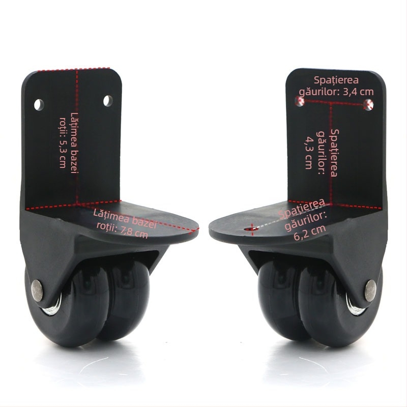 Shaper D026 role direcționale din plastic pentru accesorii de bagaje – nucleu PVC, roți cu unghi drept