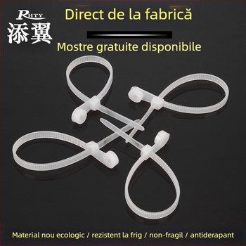 Curea de cablu cu închidere automată, nylon 66, forță de tracțiune 15-18 kg, interval de prindere 3-32 mm, -20°C până la 80°C, clasificare UL 94V-2