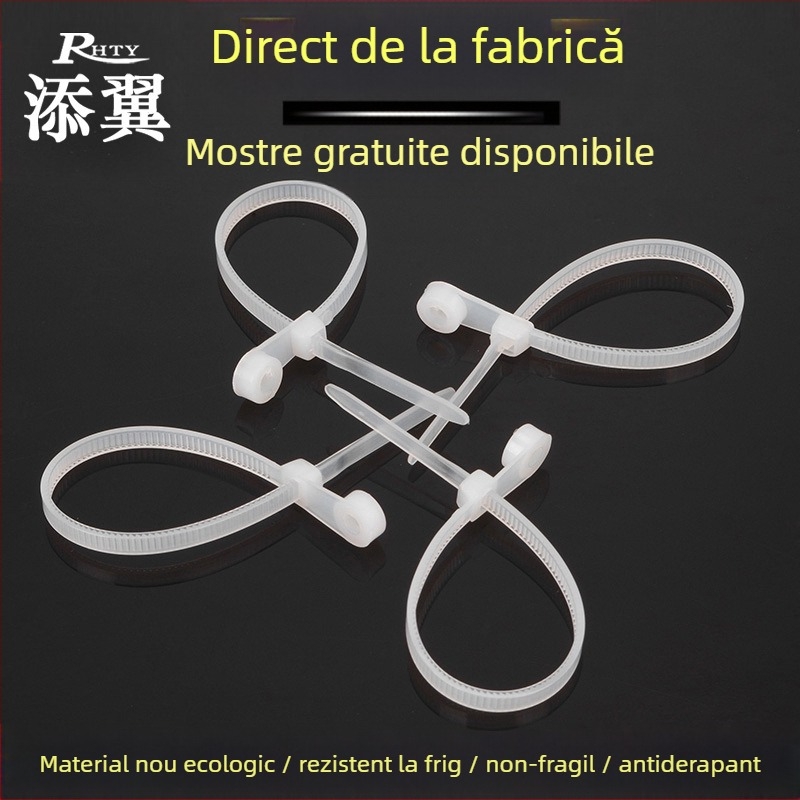 Curea de cablu cu închidere automată, nylon 66, forță de tracțiune 15-18 kg, interval de prindere 3-32 mm, -20°C până la 80°C, clasificare UL 94V-2