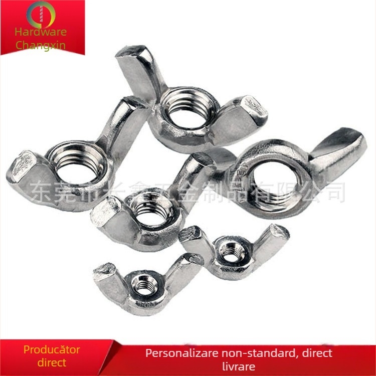 Piuliță aripioară din oțel inoxidabil 304, suprafață netedă, Changxin GB62 A2-70