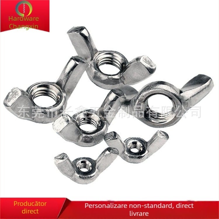 Piuliță aripioară din oțel inoxidabil 304, suprafață netedă, Changxin GB62 A2-70