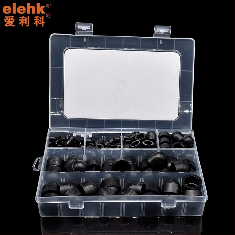 Capace din plastic pentru șuruburi hex, set 145 bucăți, în cutie mică, protecție pentru piulițe