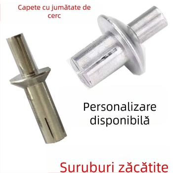Set de nituri din aluminiu cu cap conic și cap semirotund, nituri de tras, diametrul 6.4