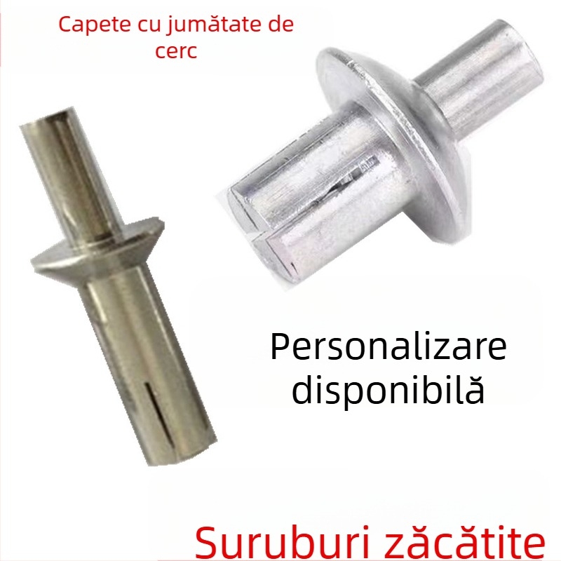 Set de nituri din aluminiu cu cap conic și cap semirotund, nituri de tras, diametrul 6.4