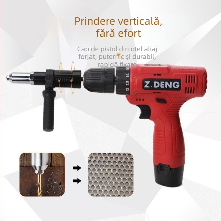Adaptor pentru bormașină electrică pentru nituri | Material: oțel aliat cap pistol | Domeniu de utilizare: nituri | Brand: Wanyu hardware