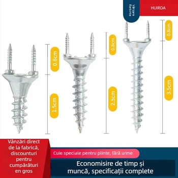 Cuie cu cap dublu în formă de coarne de oaie pentru furnir din lemn și plinte — design fără urme, oțel carbon simplu galvanizat, Gradul A