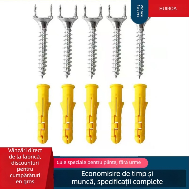 Cuie cu cap dublu în formă de coarne de oaie pentru furnir din lemn și plinte — design fără urme, oțel carbon simplu galvanizat, Gradul A