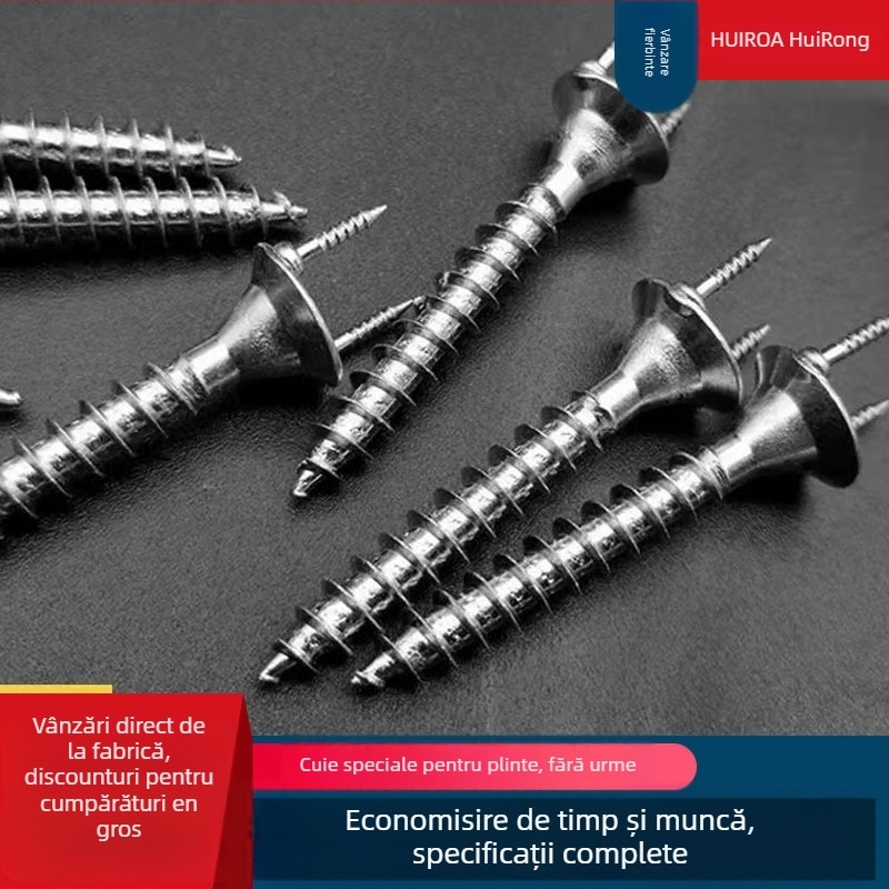 Cuie cu cap dublu în formă de coarne de oaie pentru furnir din lemn și plinte — design fără urme, oțel carbon simplu galvanizat, Gradul A