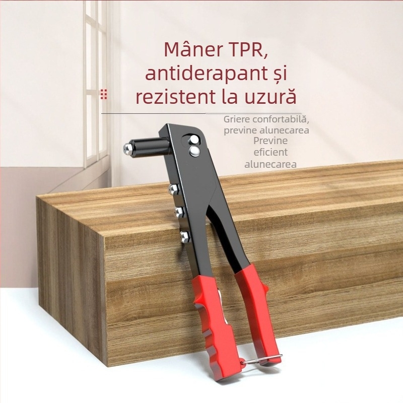 Pistol manual de nituit, construcție din oțel, pentru nituri de tip blind rivet și balamale pentru ușa de baie