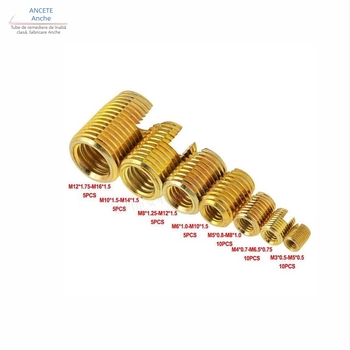 Sleeve autofiletant 302 tip, oțel carbon, set de reparație a filetului, 50 bucăți, pachet combinat