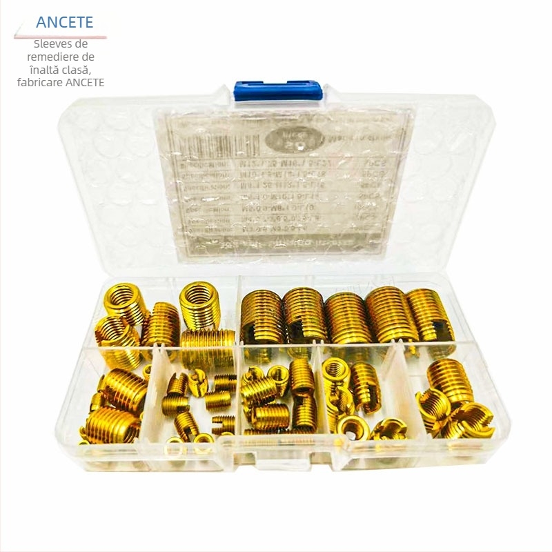 Sleeve autofiletant 302 tip, oțel carbon, set de reparație a filetului, 50 bucăți, pachet combinat