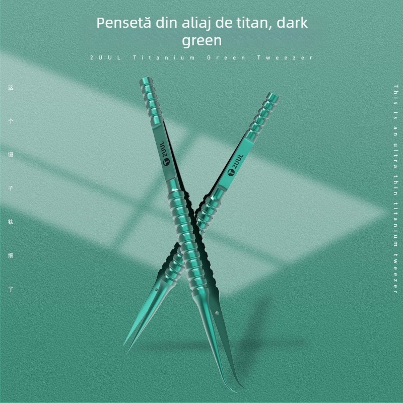 2UUL Clește de reparat telefoane din aliaj de titan – vârf ascuțit, drept sau curbat, lustruit manual, foarte dur