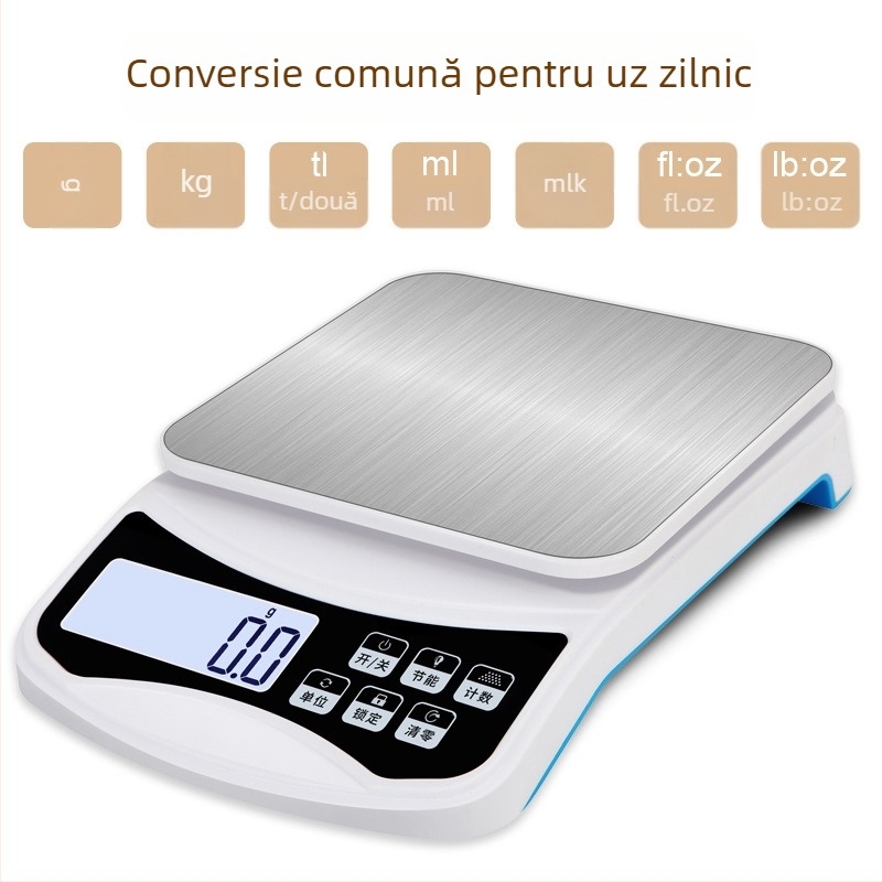 Cântar de bucătărie digital CX-598 (0.5–10 kg, măsurare electronică, alimentare AAA/USB)