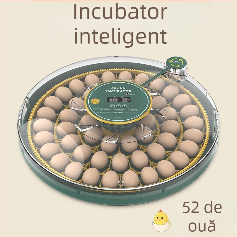HHD incubator complet automat pentru ouă, capacitate 52 ouă, control inteligent, pentru creșterea animalelor