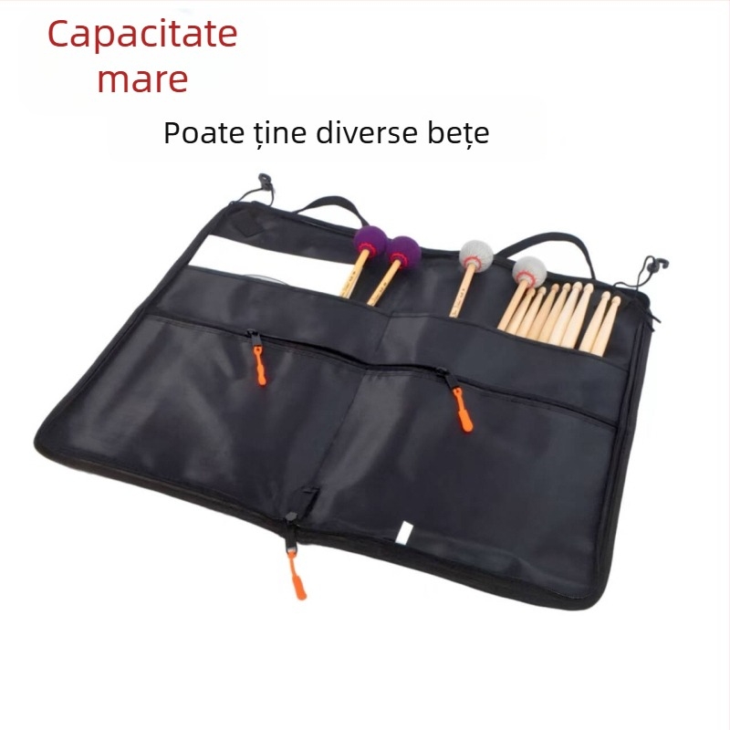 Geantă pentru bețe de tobe, design rucsac, poliester, curea cu pernă de aer, unisex