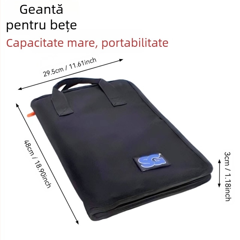 Geantă pentru bețe de tobe, design rucsac, poliester, curea cu pernă de aer, unisex