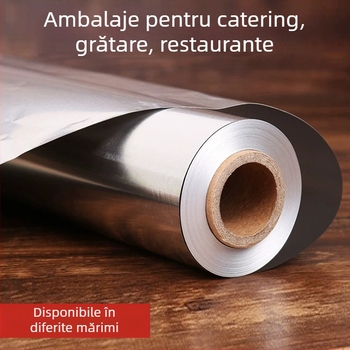 Chao Xin rulă de folie de aluminiu, îngroșată, pentru coacere și grătar, 15/18/20 μm, sigură pentru microunde, cutie cu 6 role