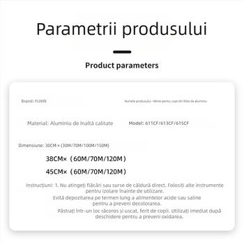 Chao Xin rulă de folie de aluminiu, îngroșată, pentru coacere și grătar, 15/18/20 μm, sigură pentru microunde, cutie cu 6 role
