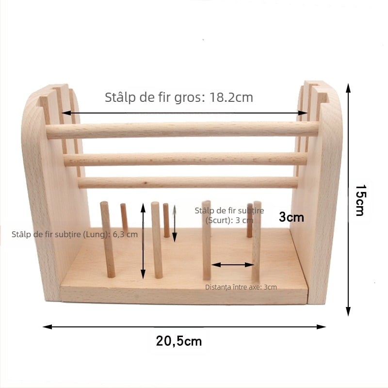 Ramă din lemn pentru bobine de broderie, 11 axe, raft pentru unelte de broderie (Material: Beech; CT: Alt CT; Stil: DIY)