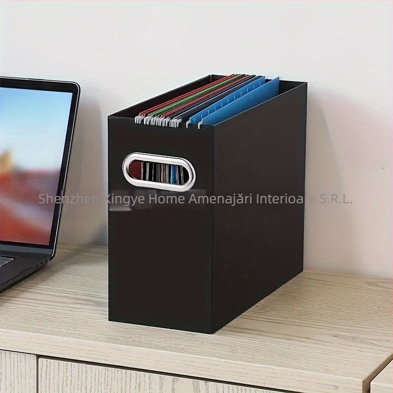 Cutie de depozitare din piele pentru documente și cărți de birou, model H376, personalizabilă, cu logo tipărit