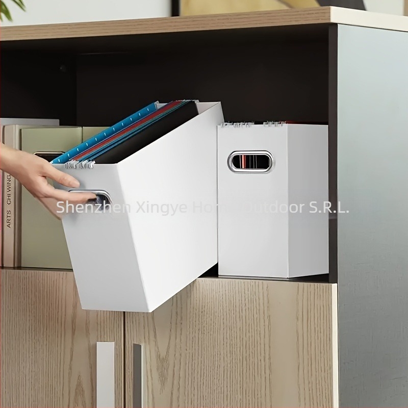 Cutie de depozitare din piele pentru documente și cărți de birou, model H376, personalizabilă, cu logo tipărit