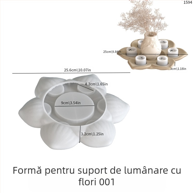 Suport de lumânare cu floare de lotus pentru aromaterapie, matriță din silicon, DIY, formă neregulată