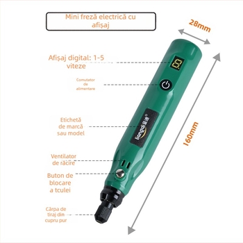 Unealtă electrică manuală pentru măcinare și lustruire pentru jad și sculptură în lemn – Quandi, baterie Li-ion reîncărcabilă, lustruire (Quandi; baterie Li-ion reîncărcabilă; lustruire)