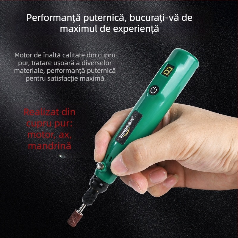 Unealtă electrică manuală pentru măcinare și lustruire pentru jad și sculptură în lemn – Quandi, baterie Li-ion reîncărcabilă, lustruire (Quandi; baterie Li-ion reîncărcabilă; lustruire)