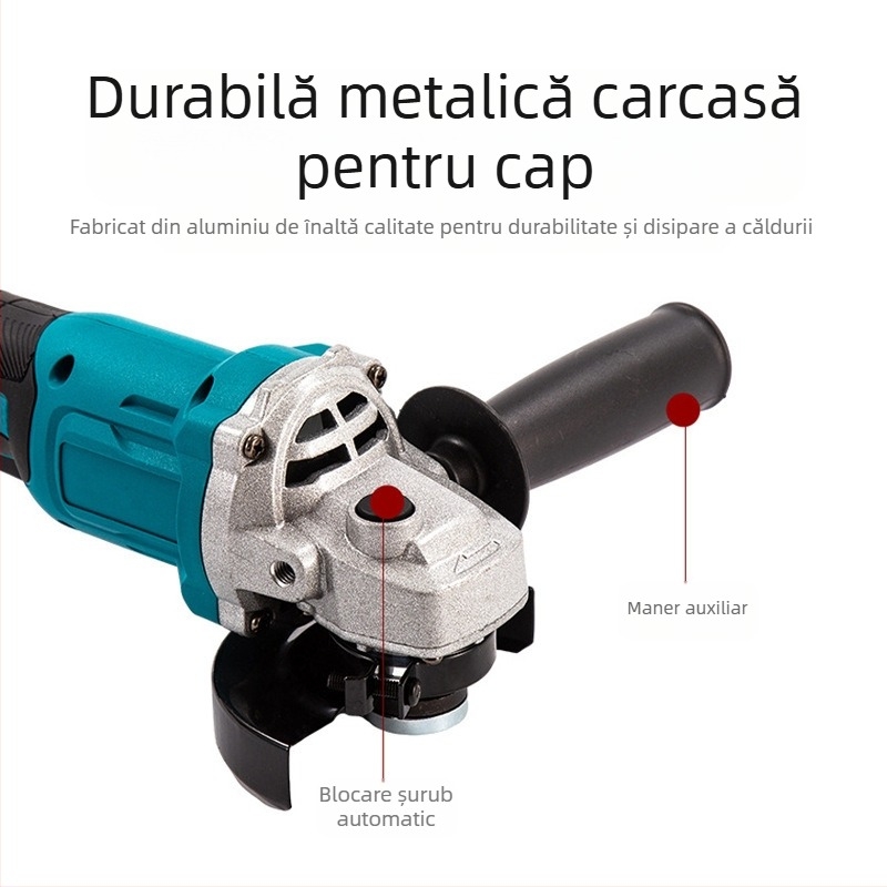 Rockita șlefuitor unghiular fără cablu, fără peri, 21V, model 404, cu accesorii