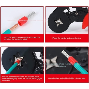 Weijie 1250 bucăți terminal tubular crimpat, preizolat, contact din cupru, izolație PP