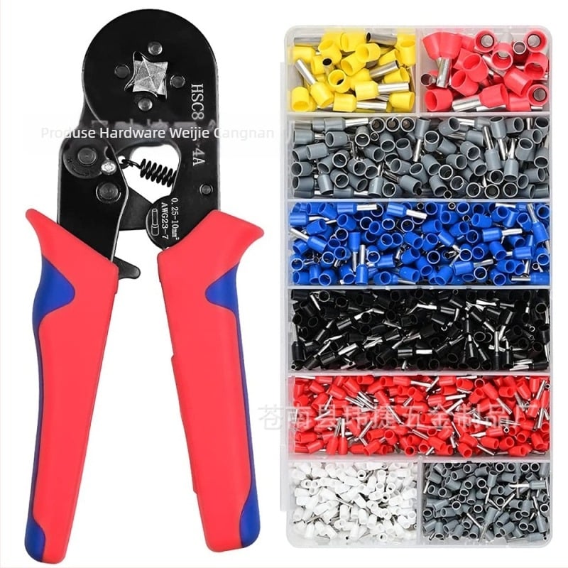 Weijie 1250 bucăți terminal tubular crimpat, preizolat, contact din cupru, izolație PP