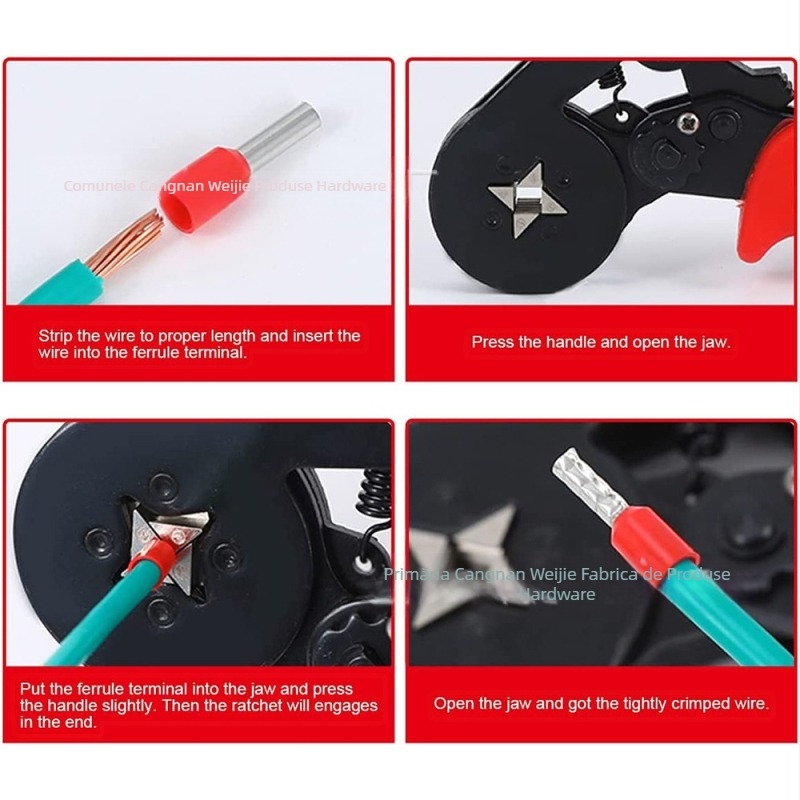 Weijie 1250 bucăți terminal tubular crimpat, preizolat, contact din cupru, izolație PP