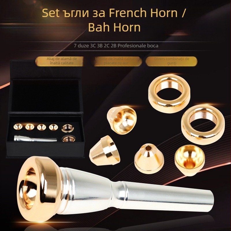Set de muștiucuri din alamă pentru instrumente de suflat, capete multiple, model MX01, ambalat într-o cutie kraft