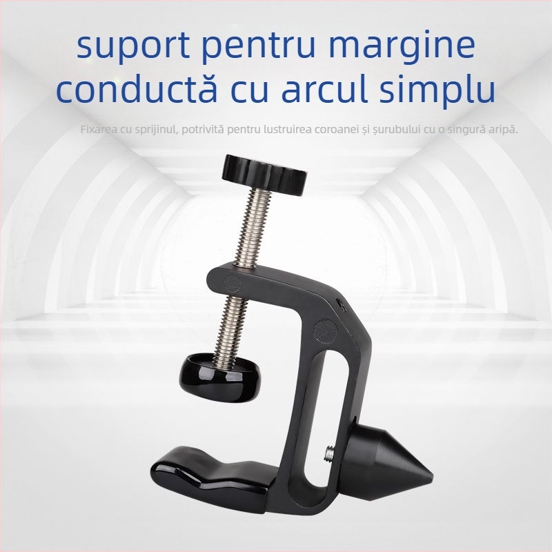 Suport pentru clarinet pentru birou – suport compact cu pernă din plută, model W17, construcție ABS/metal, margine antiderapantă a mesei