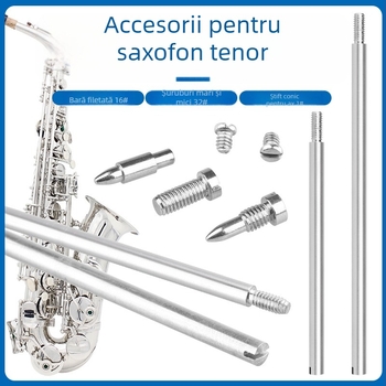 Set de unelte pentru reparații saxofon W21 — oțel de unelte, 16 axe filetate, 32 șuruburi, 1 știft conic, în pungă OPP
