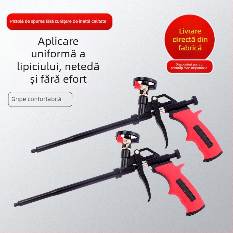 Pistol PTFE pentru spumă cu întrerupător și cap din cupru pentru spumă poliuretanică și sigilare; presiune maximă 200, debit maxim 0,5, distanță optimă de pulverizare 1000, material: aliaje/fier/cupru