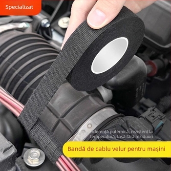 Bandă izolatoare pentru cablurile auto cu flanelă, rezistentă la temperaturi, uzură, ignifugă, izolare fonică, bază de polipropilenă (BOPP)