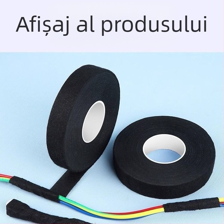 Bandă izolatoare pentru cablurile auto cu flanelă, rezistentă la temperaturi, uzură, ignifugă, izolare fonică, bază de polipropilenă (BOPP)