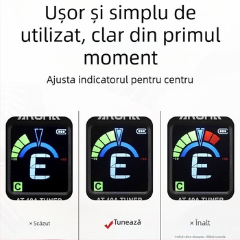 Tuner electronic Arnold AT-10A pentru chitare, viori și ukulele