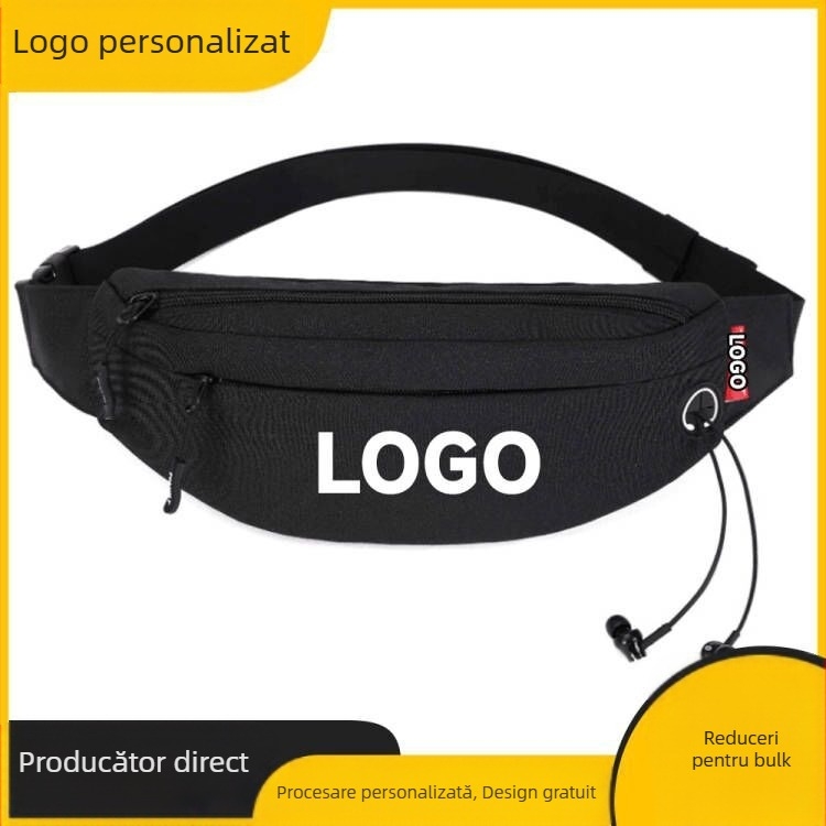 Geantă de talie unisex din nailon pentru sporturi în aer liber, cu buzunar pentru telefon, ultra-ușoară și rezistentă, personalizabilă prin imprimare, cu logo imprimat, potrivită pentru yoga și alpinism