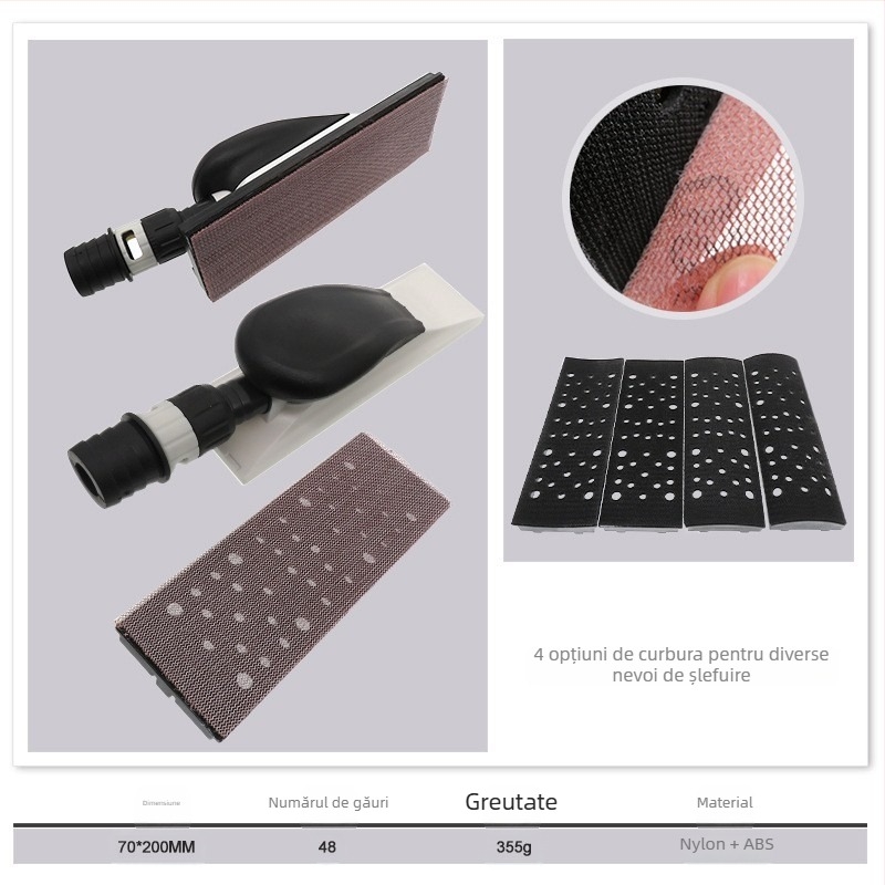 Set de 5 panouri poroase de vid pentru șlefuire manuală (inclus 4 nuclee de schimb) – nailon