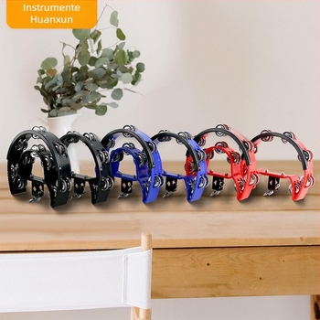 Orff percuție: clopot de mână cu braț clip-on extensibil pentru set de tobă, corp din plastic, destinat copiilor 4–6 ani