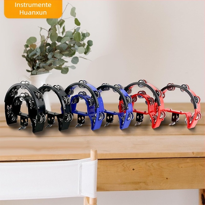 Orff percuție: clopot de mână cu braț clip-on extensibil pentru set de tobă, corp din plastic, destinat copiilor 4–6 ani