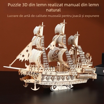 Puzzle 3D din lemn – model Dutchman, jucărie DIY educativă pentru 7–14 ani, fabricat în Zhejiang