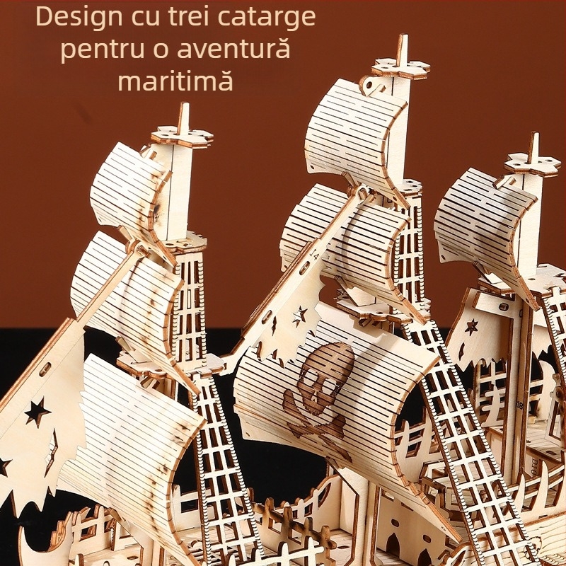 Puzzle 3D din lemn – model Dutchman, jucărie DIY educativă pentru 7–14 ani, fabricat în Zhejiang