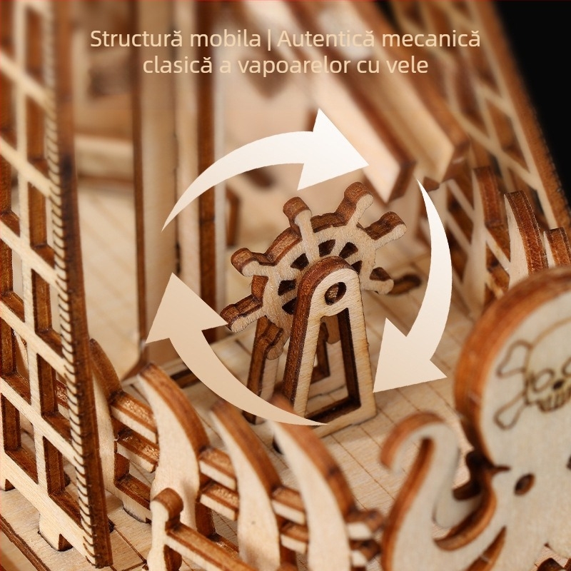Puzzle 3D din lemn – model Dutchman, jucărie DIY educativă pentru 7–14 ani, fabricat în Zhejiang