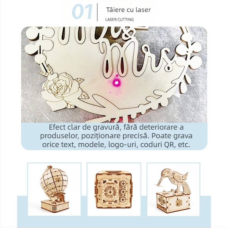 Model de avion din lemn - puzzle 3D DIY, personalizabil după desene, pentru vârsta 15-35