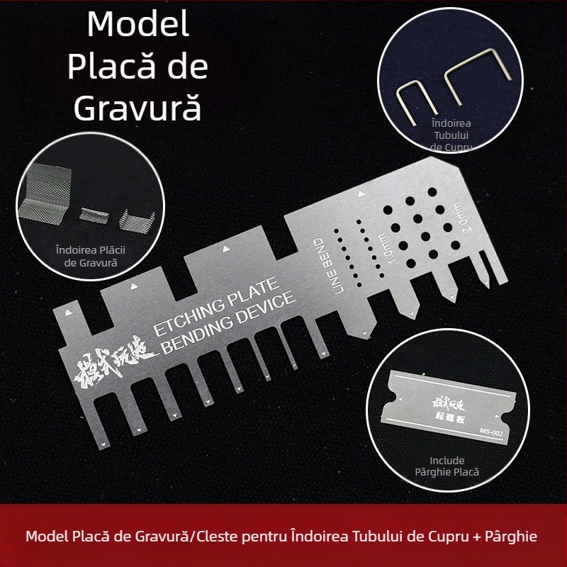 MS002 Pattern Play Foaie de gravură și clește de presare manuală, îndoirea țevilor din cupru, metal, greutate netă 1