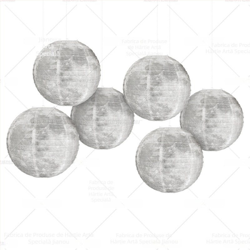 Fanar de hârtie cu tema Lună și Planetă, lucrat manual, formă rotundă, decor DIY pentru petreceri ale copiilor și decorul clasei